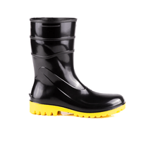 Bota Impermeável PVC Preta E Amarela Cano Curto Sem Forro 82BPC600SFACQUAFLEX Tamanho 37 CA 37456 Bracol