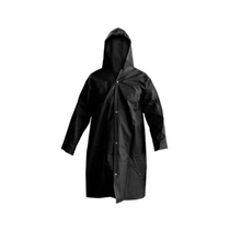 Capa Impermeável PVC Forrado Preta Com Capuz Botão - 385 - BRASCAMP - CA 28449