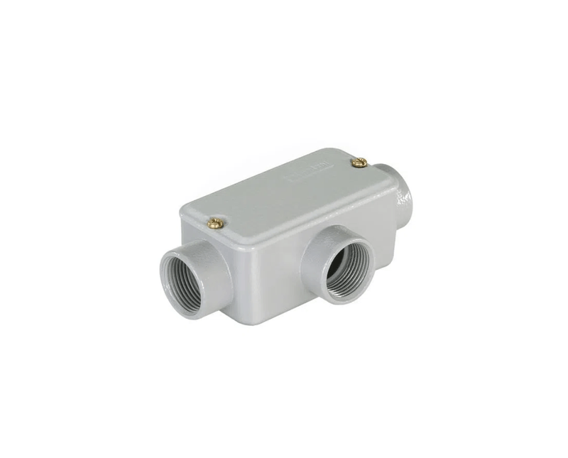 Condulete-Aluminio-T-1-Sem-Rosca-Cinza-Munsell-N6-5-Sem-Tampa-Sem-Vedacao-TSR201-WETZEL