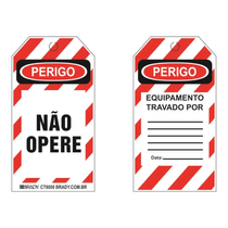 Cartão de Identificação Bloqueio Autolaminável Perigo Não Opere 5 Unidades CT8000 - BRADY