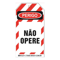 Cartão de Identificação Bloqueio Autolaminável Perigo Não Opere 5 Unidades CT8000 - BRADY