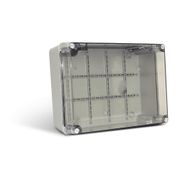 Caixa Passagem Sobrepor Termoplástico Bege 300X220X120Mm Tampa Transparente STX322 Steck