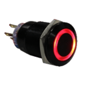 Botão Emergência Redondo Vermelho 22mm 12V 1NA+1NF Impulso AV22IC9R Metaltex