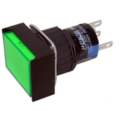 Botão Iluminado Retenção Verde 16mm 24Vca/Cc LED 1Rev Impulso P16BL7G1 Metaltex