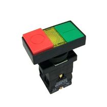 Botão Iluminado Duplo Verde e Vermelho 22mm 24Vca/Cc LED 1NA+1NF Impulso Com Grav* P20IDLY71C Metaltex