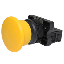 Botão Cogumelo 40mm Amarelo 22mm 380V 1NA Impulso P20AMRY1A Metaltex