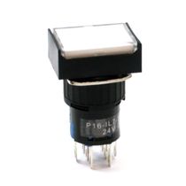 Botão Iluminado Retenção Branco 16mm 24Vca/Cc LED 2Na Impulso P16IL7W2 Metaltex