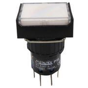 Botão Iluminado Retenção Branco 16mm 24V Impulso 2 Rev P16BL7W2 Metaltex