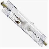 Lâmpada Vapor Metálico Tubolar Clara Verde Rx7S 70W 220V DUPLO CONTATO COLORS Ourolux