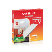 Luminaria LED Plafon Quadrada Embutir Branca Bivolt 4000K 24W 03205B Ourolux