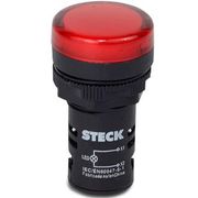 Sinaleiro Redondo Plástico Vermelho 22Mm 380V Led SLDS3801 Steck