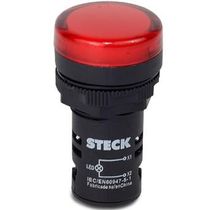 Sinaleiro Redondo Plástico Vermelho 22Mm 380V Led SLDS3801 Steck