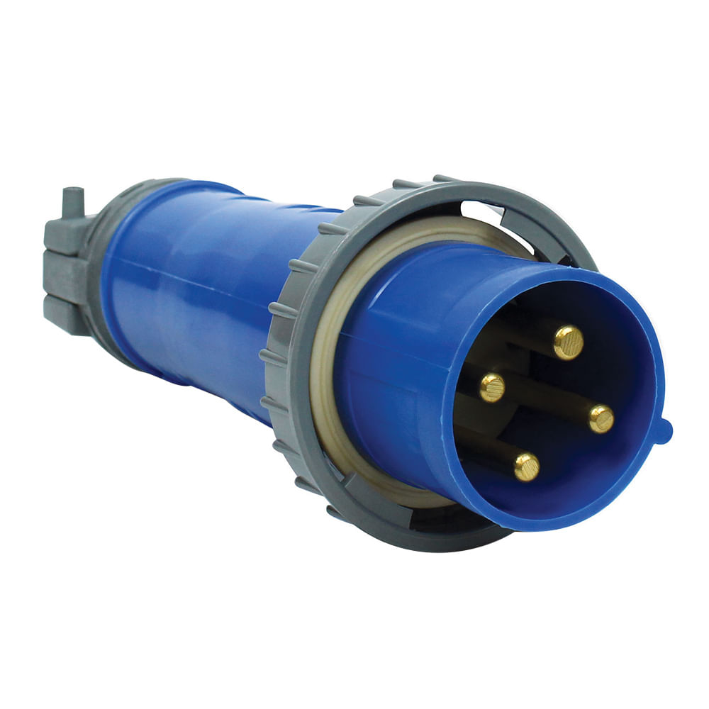 Plugue Energia Industrial Termoplástico Macho 3 Polos + Terra Azul