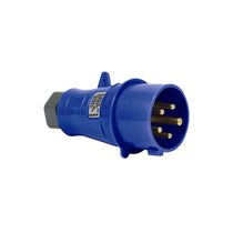 Plugue Industrial Sobrepor Macho 3 Polos + Neutro + Terra 16A 250V Azul S5079 Steck