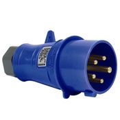 Plugue Industrial Sobrepor Macho 3 Polos + Neutro + Terra 32A 250V Azul S5279 Steck