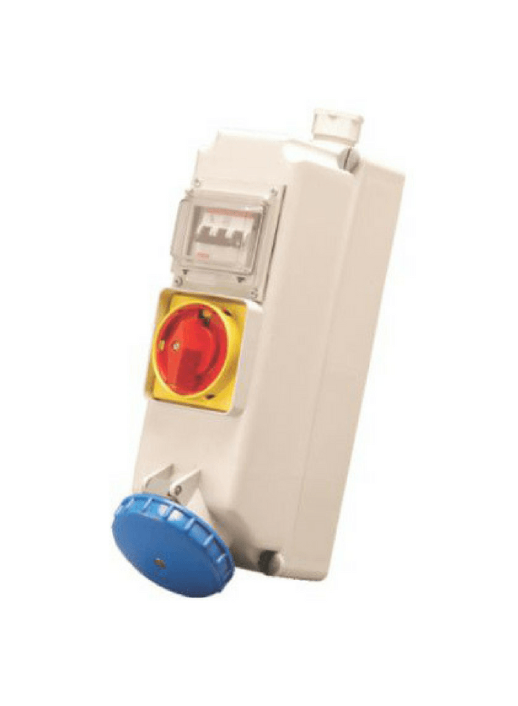 まちるだ/6 Tomada Sobrepor 3 Polos + Neutro + Terra 63A 440V 6H Com Bloqueio