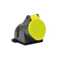 Tomada Sobrepor Fêmea 2 Polos + Terra 32A 130V Amarelo 6H S3204 Steck