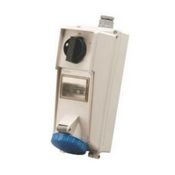 Tomada Sobrepor Fêmea 2 Polos + Terra 16A 250V Azul 6H Com Bloqueio Mecânico SS3006D Steck