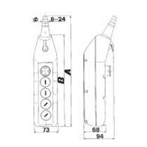 Botoeira Pendente Montada 8 Botões Termoplástico PL10 Steck