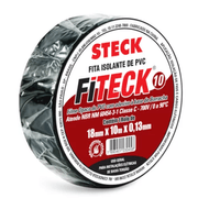 Fita Isolante Preto 18mm 10M Pvc 0,13mm 0-90Grc 700V SFT1310 Steck