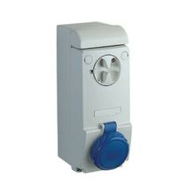 Tomada Sobrepor Fêmea 2 Polos + Terra 32A 250V Azul 6H Com Bloqueio Mecânico QUA3246 Steck