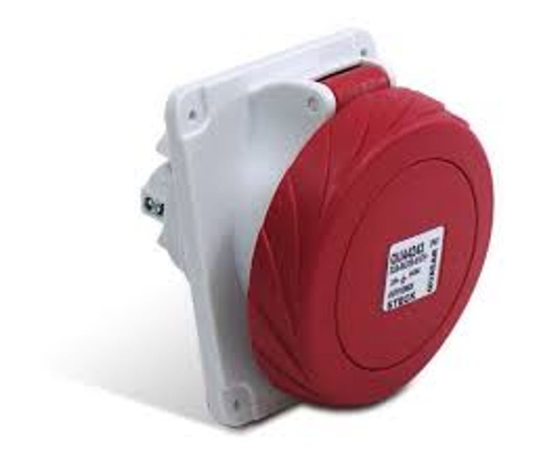 Tomada Embutir 3 Polos + Neutro + Terra 32A 415V Vermelho 6H