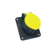 Tomada Embutir Fêmea 2 Polos + Terra 32A 130V Amarelo 4H S3244 Steck