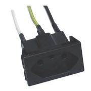 Tomada Painel 2 Polos + Terra 250V 20A Preto S8629 Steck