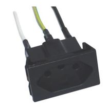 Tomada Painel 2 Polos + Terra 250V 20A Preto S8629 Steck