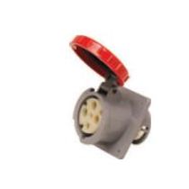 Tomada Embutir Fêmea 3 Polos + Neutro + Terra 125A 440V Vermelho 6H S5646 Steck