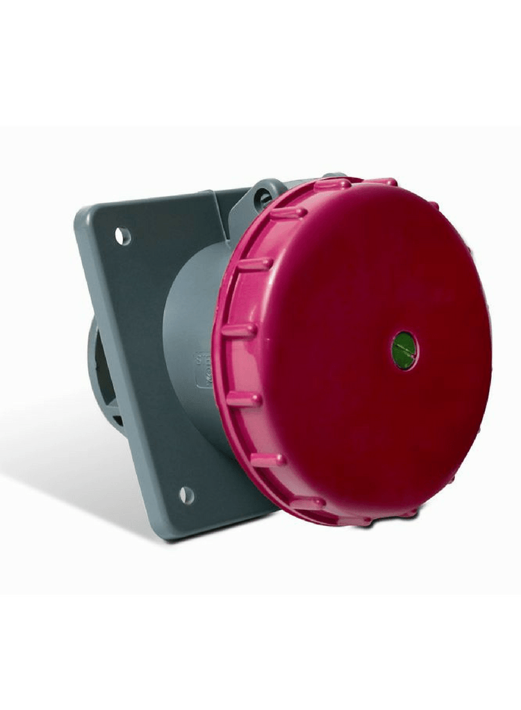 Tomada Sobrepor Fêmea 3 Polos + Terra 63A 440V Vermelho 6H Com