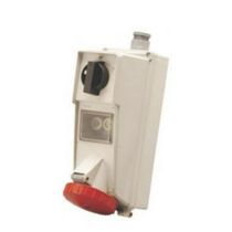 Tomada Sobrepor Fêmea 3 Polos + Neutro + Terra 32A 440V Vermelho 6H Com Bloqueio Mecânico SS5206D Steck