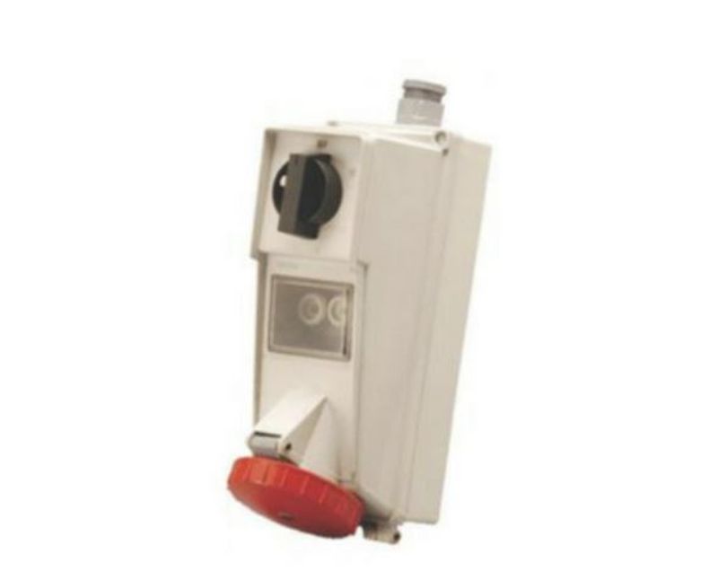Tomada Sobrepor Fêmea 3 Polos + Neutro + Terra 32A 440V Vermelho