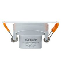 Luminária LED Comercial Spot Quadrada Embutir Branco 6400K 3W 5612 Ourolux
