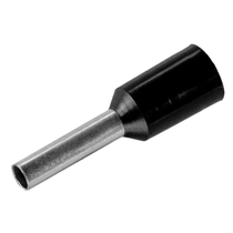Terminal Elétrico Tubular Simples (Ilhos) Pré-Isolado 1,5mm2 Preto TI1,58 Intelli