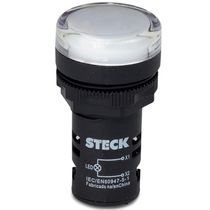 Sinaleiro Redondo Plástico Branco 110V Led SLDS1105 Steck