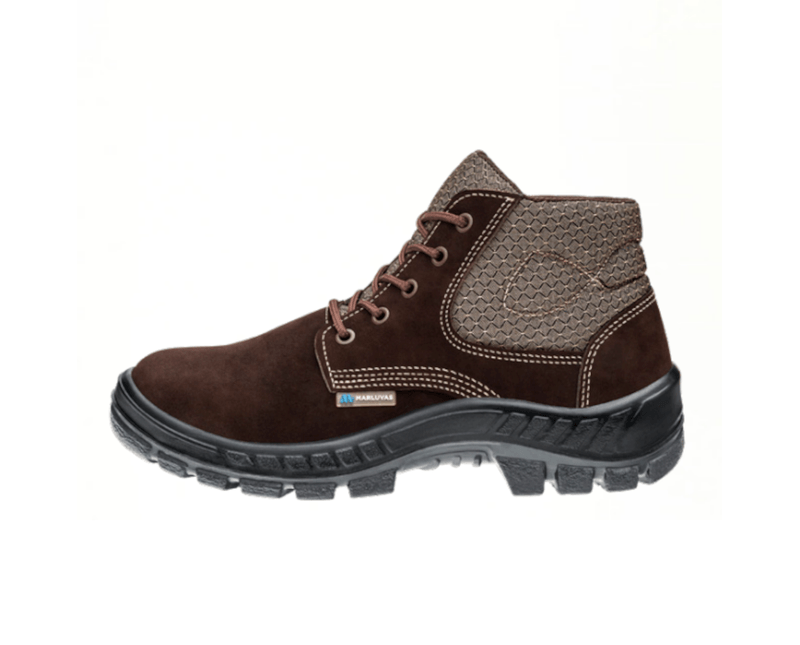 Bota de Segurança Nubuck Marrom Café com Biqueira - Tamanho 41 - Lateral Esquerda