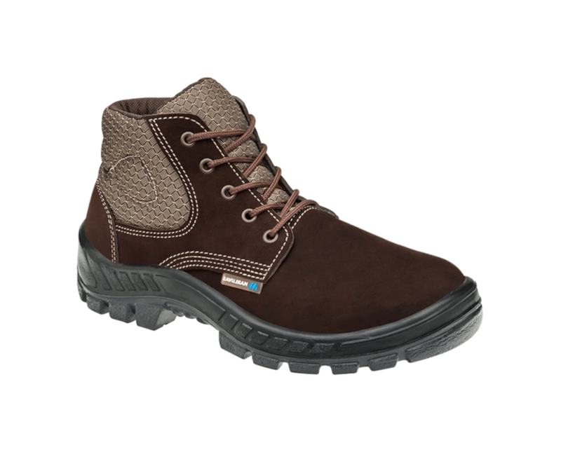 Bota de Segurança Nubuck Cor Marrom com Biqueira Tamanho 43 - Lateral Direita