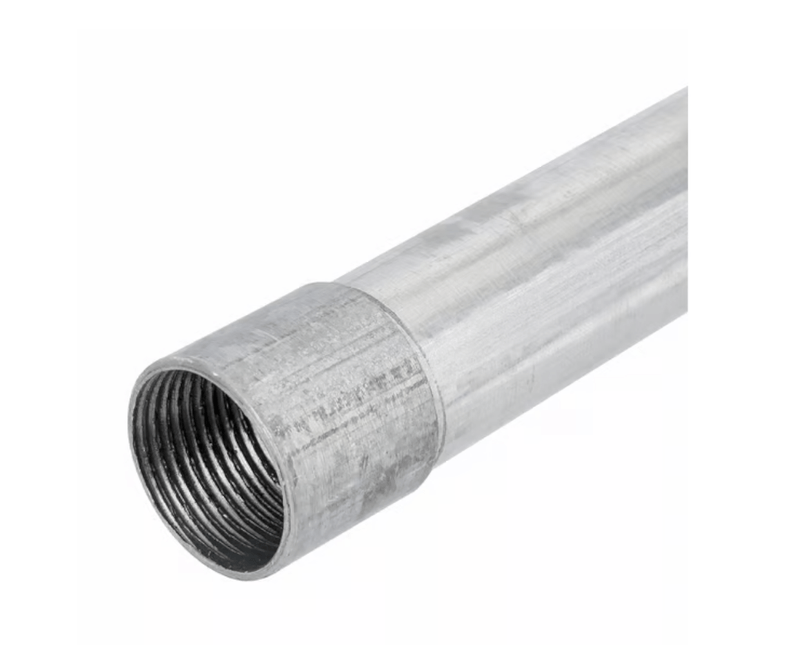 Eletroduto em Aço Carbono com Diâmetro 3/4 Pré Galvanizado | Detalhes da ponta do produto na diagonal direita