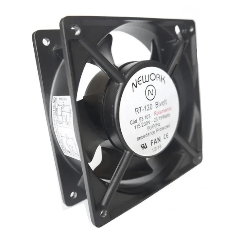 Ventilador Radial Embutir Bivolt Preto 120x120x38mm RT120 Nework ...