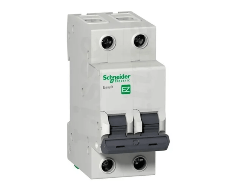 Disjuntor Mini Bipolar 10a 220/380V B 3KA 5SL12106 - Siemens | Imagem ilustrativa, Peça ampliada, posicionada para a esquerda.