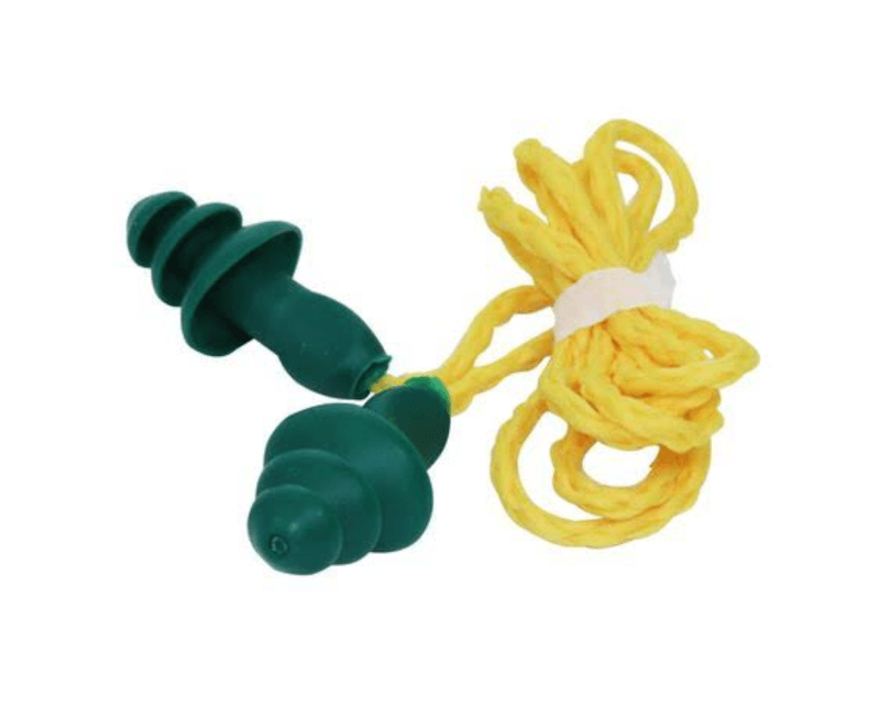 Protetor Auditivo Verde com Cordão em Poliester Amarelo 1291 - Peça Inteira
