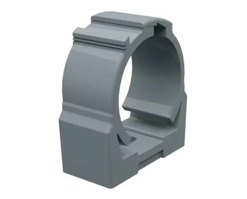 Abraçadeira Eletroduto Pvc Cinza 3/4 " ABR15 Wetzel | Peça Fechada, Diagonal Direita