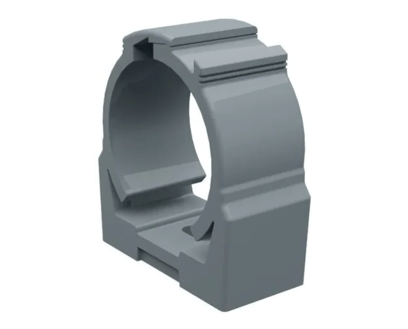 Abraçadeira Eletroduto Pvc Cinza 3/4 " ABR15 Wetzel | Peça Fechada, Diagonal Esquerda