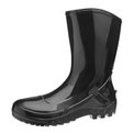 Bota Profissional PVC Preta Cano Médio Sem Forro Sem Bico 110VFLEXPR Tamanho 40 CA 42291 Marluvas - Dimensional | Visão do produto na lateral esquerda