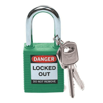 Cadeado Plástico 41 Mm Haste 47 Mm Verde Retenção De Chave 77564 - BRADY