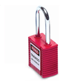 Cadeado Plástico 41mm Haste 47mm Vermelho Retencao De Chave | Diagonal Direita