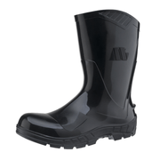 Bota Profissional PVC Preta Antiper Ac Cano Médio Com Forro Bico De Aço 100AWORKFCMP Tamanho 40 CA 40794 Marluvas