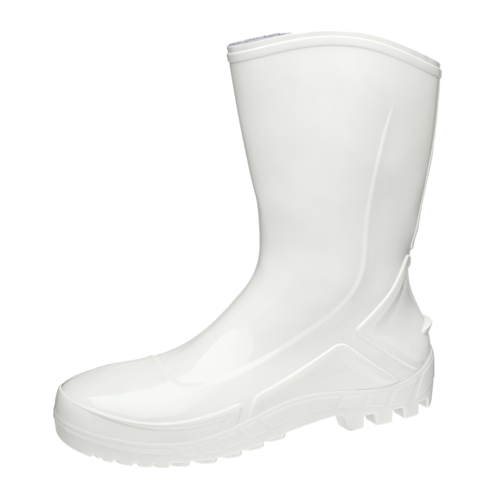 Bota Profissional PVC Branca Cano Médio Sem Forro Sem Bico
