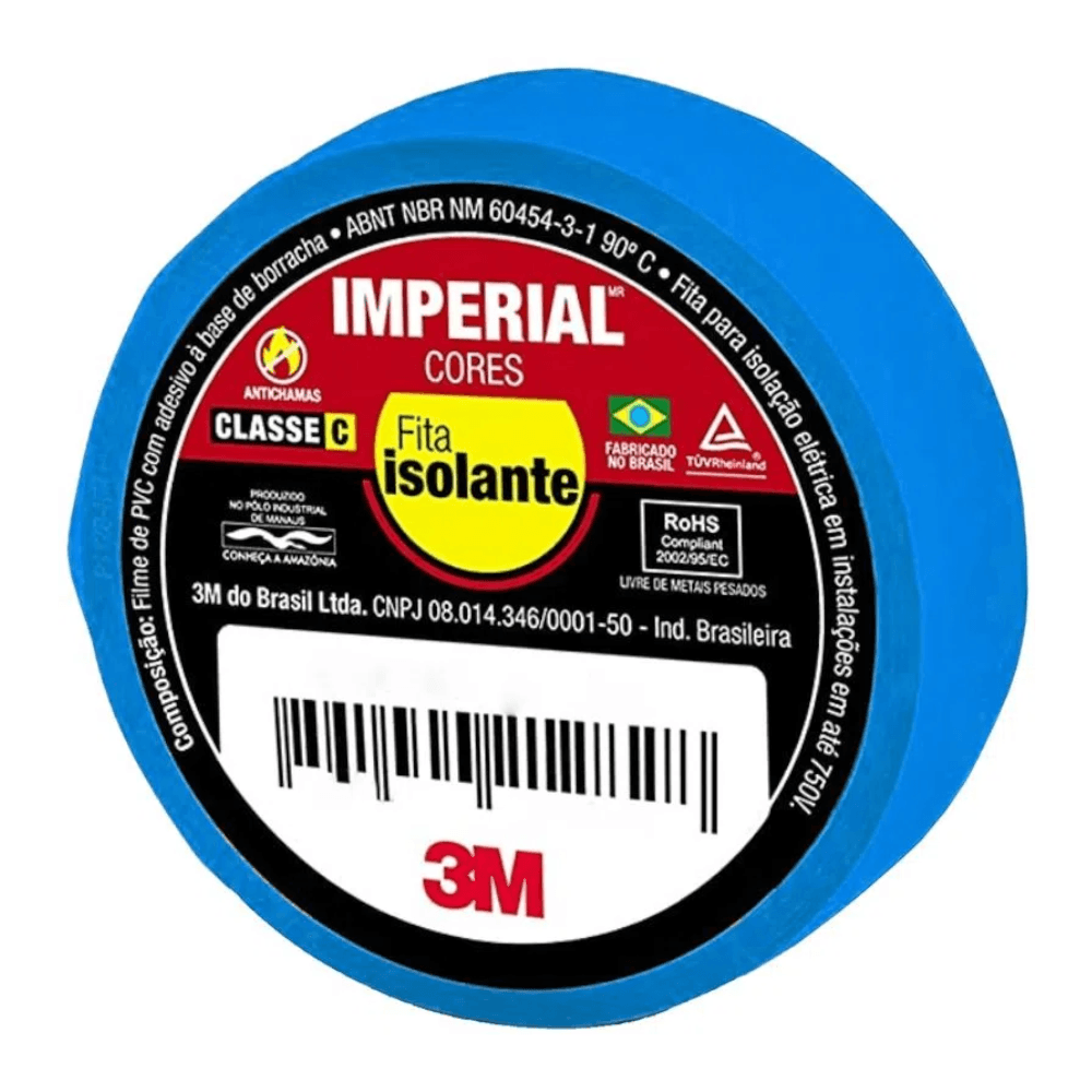Fita Isolante Imperial Azul 18mm x 10M HB004297980 3M
